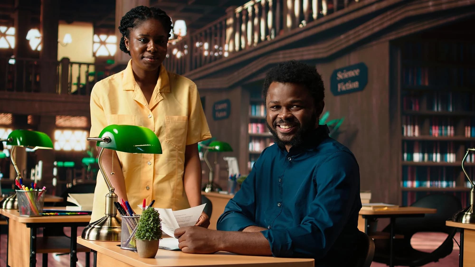 Jeunes entrepreneurs dans leur commerce